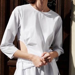 NWT Zara Side Cutout Cotton Blouse